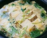 簡単!!三つ葉香る豆腐と麩の玉子とじ作り方4写真