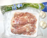 鶏もも肉と皮付きにんにく焼き♪簡単作り方1写真