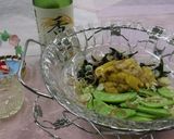 つる豆と金時草の酢の物作り方4写真