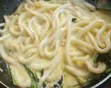 ほうれん草と明太豆乳クリームうどん作り方6写真