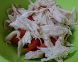 トマトと蒸し鶏の簡単胡麻だれ和え作り方4写真