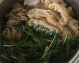 水菜と油揚げの煮びたし鶏モモ肉を加えて作り方3写真