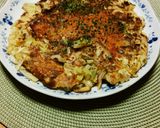 キムチ鍋の残りで餅入りお好み焼き作り方10写真