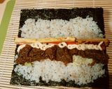 我が家の恵方巻♡牛焼肉でスタミナ太巻き♪作り方2写真
