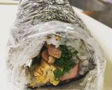 豚こまと菜の花の太巻き作り方6写真