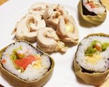 レンジで♡鶏胸肉のチーズハムロール❁*+作り方8写真