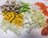 栄養満点！たっぷり野菜の豆乳リゾット♩作り方1写真