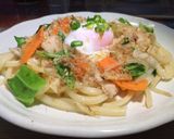 余り野菜と温玉で☆絶品焼うどん＠めんつゆ作り方4写真