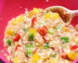 お弁当のおかず★３色パプリカの鶏バーグ作り方3写真