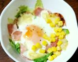 コーンと☆レタス ハムの巣ごもり卵♡作り方4写真