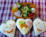 キャラ弁♪バレンタインのハートサンド♪作り方1写真