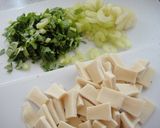 セロリと高野豆腐の鶏ひき肉八角煮作り方2写真