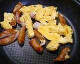 簡単！ふわとろ卵のウィンナーエッグ作り方4写真