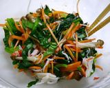 レンジで簡単！ほうれん草のカニカマサラダ作り方2写真