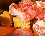 かぼちゃ豚こま厚揚げひじきの煮物作り方2写真