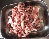 トロッと豚小間肉と玉ねぎのケチャップ炒め作り方1写真