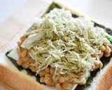 とろろ昆布のねばねば和風トースト作り方1写真