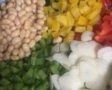 インゲンと大豆のカラフルガーリック炒め作り方2写真