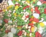 インゲンと大豆のカラフルガーリック炒め作り方4写真