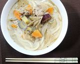 残り味噌汁でランチ！ミルク味噌うどん作り方3写真