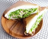 わさび菜と和風ツナマヨのサンドイッチ作り方4写真