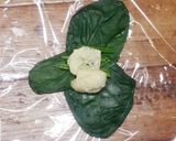 葉包み味噌玉（お弁当用味噌汁の素）作り方3写真