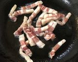 【粉】菜の花と豚バラの炒めもの【チーズ】作り方3写真