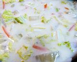 節約★【豚小間ボールと白菜のクリーム煮】作り方13写真