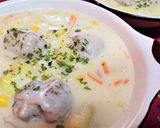 節約★【豚小間ボールと白菜のクリーム煮】作り方15写真