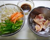 簡単！豚バラもやしのカレー生姜焼き作り方1写真