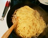 大葉香る！海老ときのこの和風パスタ♪作り方3写真