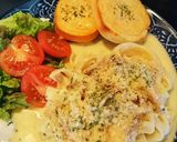 ロティサリーチキンのチーズソースパスタ作り方6写真