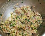 ★野菜たっぷり羽根つき海老しそ餃子★作り方4写真