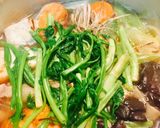 郷土料理 ☆東北☆鶏肉で芹セリ鍋☆食育作り方4写真