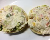 胡麻とソースで　ポテサラトースト。作り方3写真