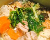 食育☆郷土料理 東北☆鶏肉で芹セリ鍋作り方5写真