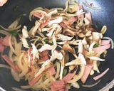 お昼ご飯パスタ☆カルボンチーノ作り方5写真