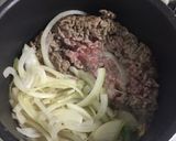 菜の花と挽肉の豆乳柚子胡椒パスタ作り方2写真