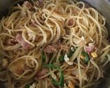 ベーコンと炒り卵のスパゲティ塩こしょう味作り方6写真