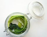 塩漬けちぢみ小松菜の胡麻おにぎり作り方2写真
