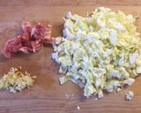 豚肉とキャベツの焼肉チャーハン作り方1写真