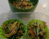 簡単！カニカマと水菜と薄あげでゴマ油炒め作り方3写真