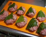 梅としその柏餅風ハンバーグ作り方3写真
