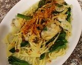 豚骨味！あさりとホウレン草の汁なし王将麺作り方4写真