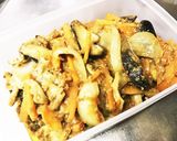 椎茸、人参、玉ねぎのすりごま炒め作り方4写真