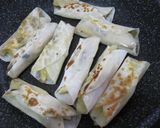 リンゴとバナナの餃子の皮巻き作り方5写真