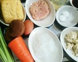 ＊じゅわ～とジューシーな五目巾着＊作り方1写真