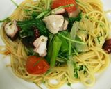 タコと彩り野菜のペペロンチーノ作り方10写真