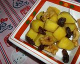 ✿薩摩芋と胡桃とレーズンの❀バター醤油味作り方3写真