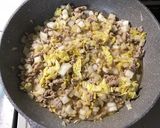 ご飯のお供♪ひき肉とたっぷり白菜炒め！作り方4写真